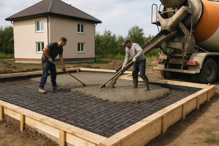 Как залить плиту на ленточный фундамент?